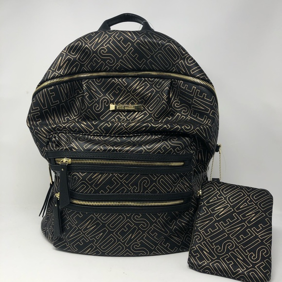 Steve Madden Handbags - Steve Madden Large Black and Gold Backpack